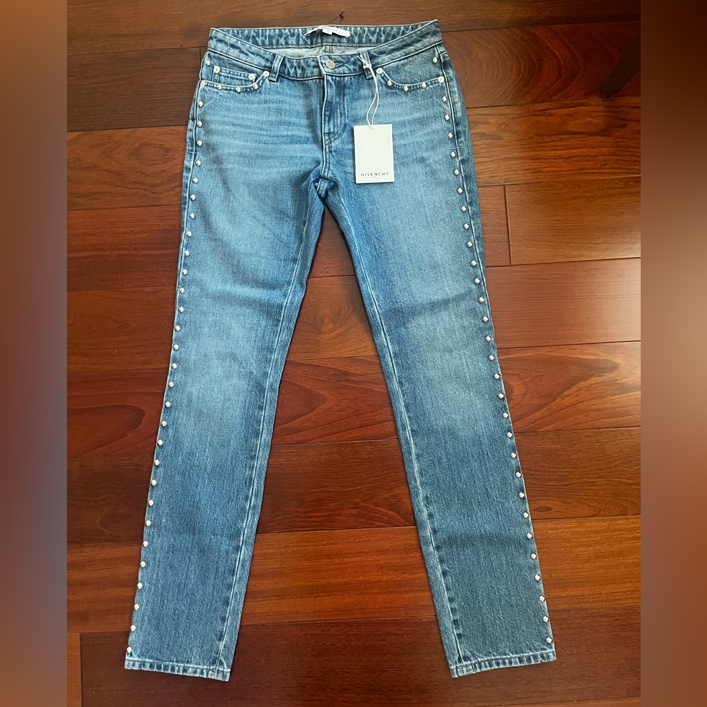 Givenchy Skinny Jeans With Studded Details, Nwt Eu 36, Us 2
